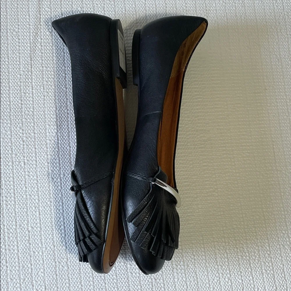 Franco Sarto. Black Leather Women's Flat Shoes. Size 8.5 - Picture 5 of 8